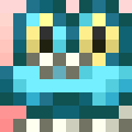 A picture of Froakie as represented in the Pokemon Picross puzzle game